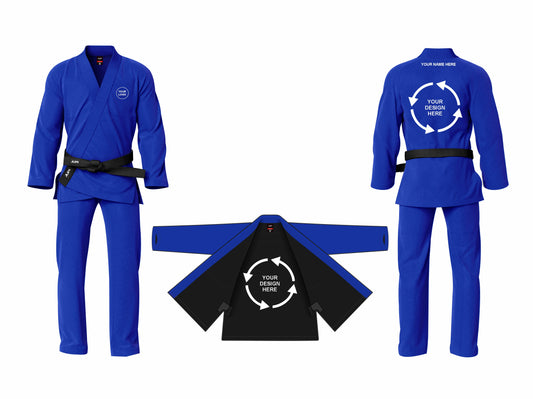 PREMIUM BLUE BRAZILIAN JIU JITSU GI WITH CUSTOM LOGO