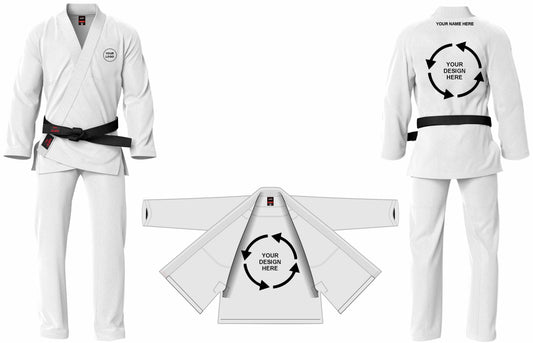 PREMIUM WHITE BRAZILIAN JIU JITSU GI WITH CUSTOM LOGO